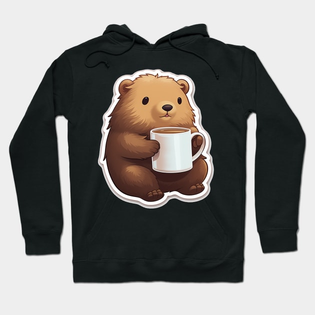 Cute Capybara drink a coffee Hoodie by MilkyBerry